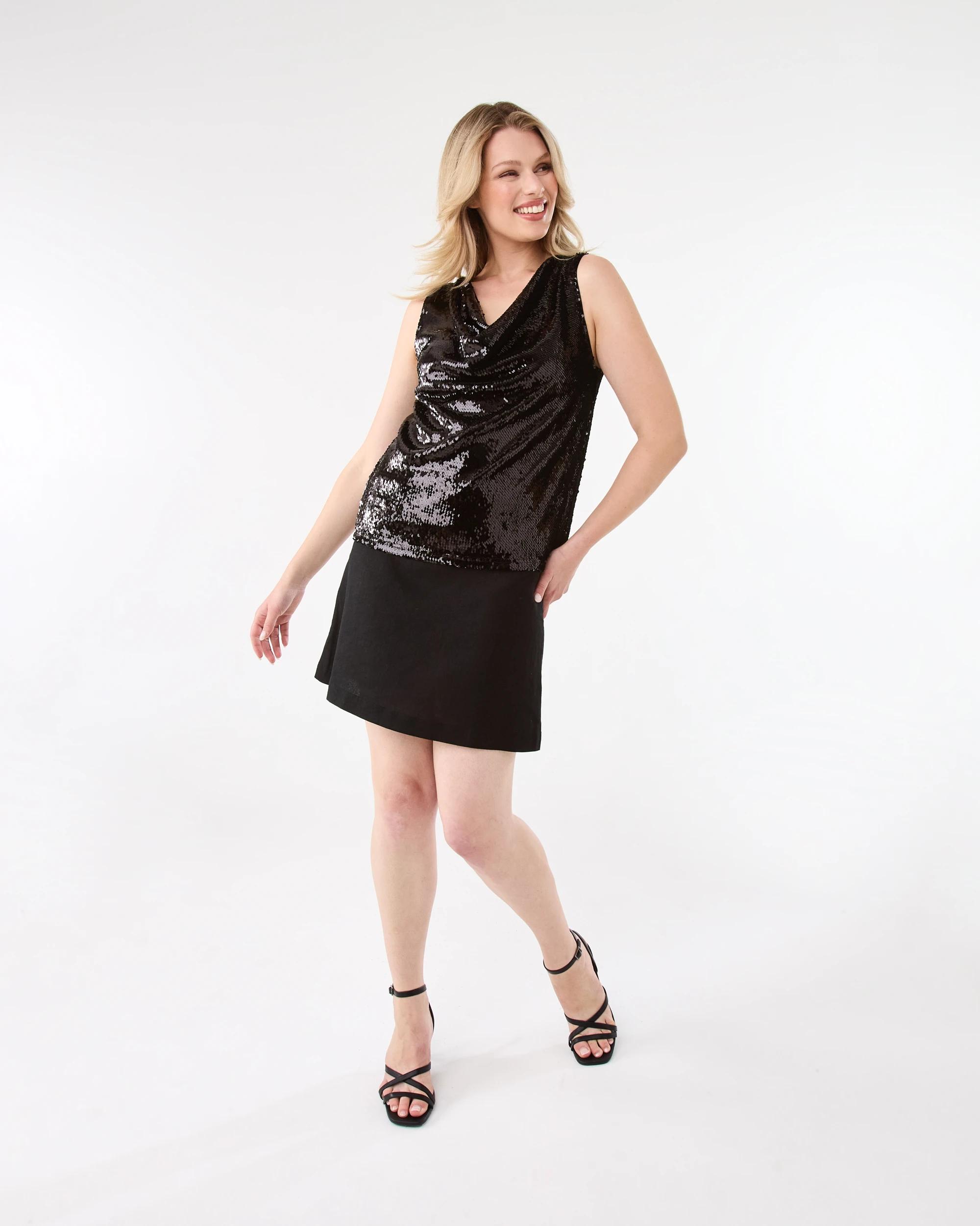 3 Pull On Mini Skirt BLACK, 3 of 5