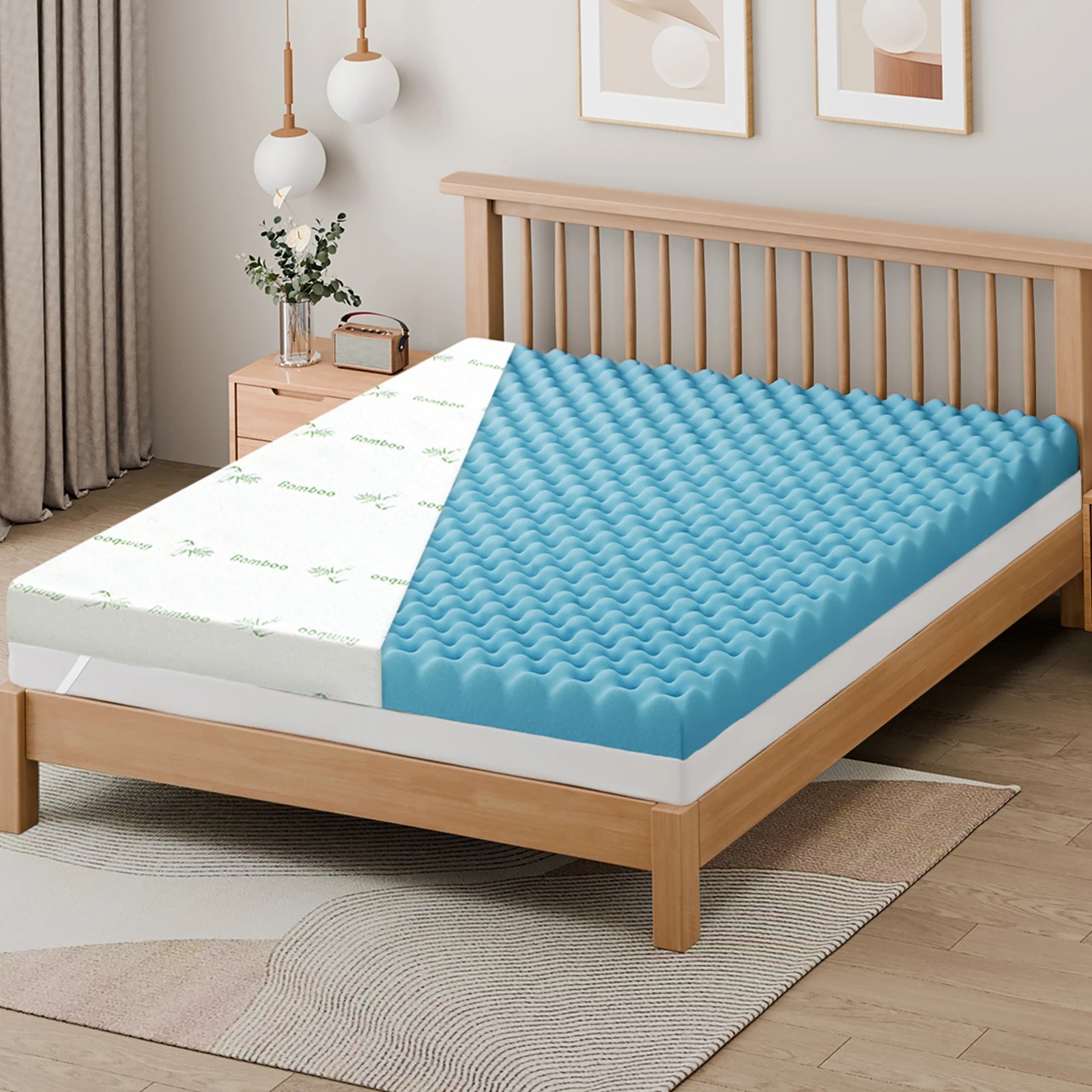 7 Starry Eucalypt Memory Foam Mattress Topper 10cm Airflow - Double Bed, 7 of 7