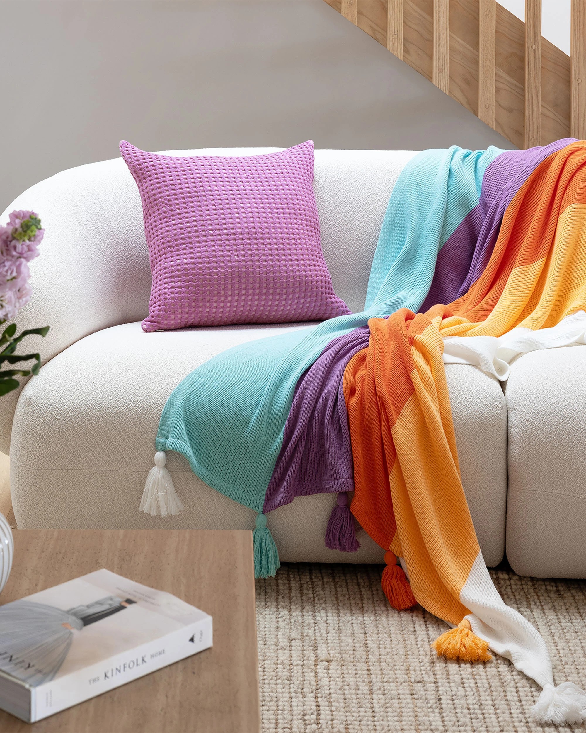 1 Bambury Azalea Cotton Lightweight Knit Throw - Multi, 1 of 3