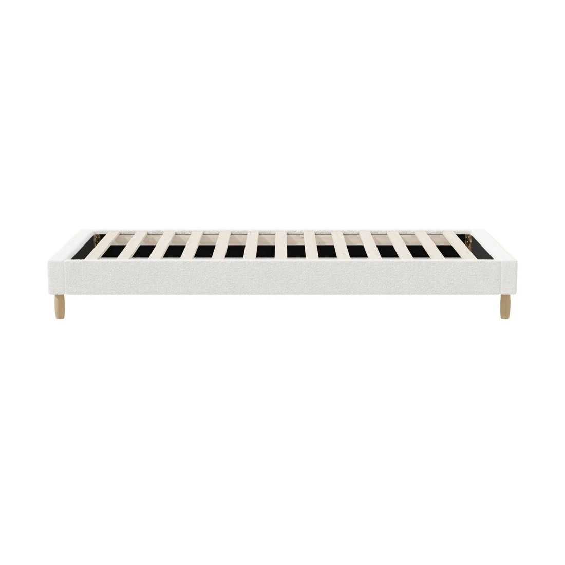 7 Oikiture Single Bed Base Boucle Bed Frame
 - White, 7 of 10