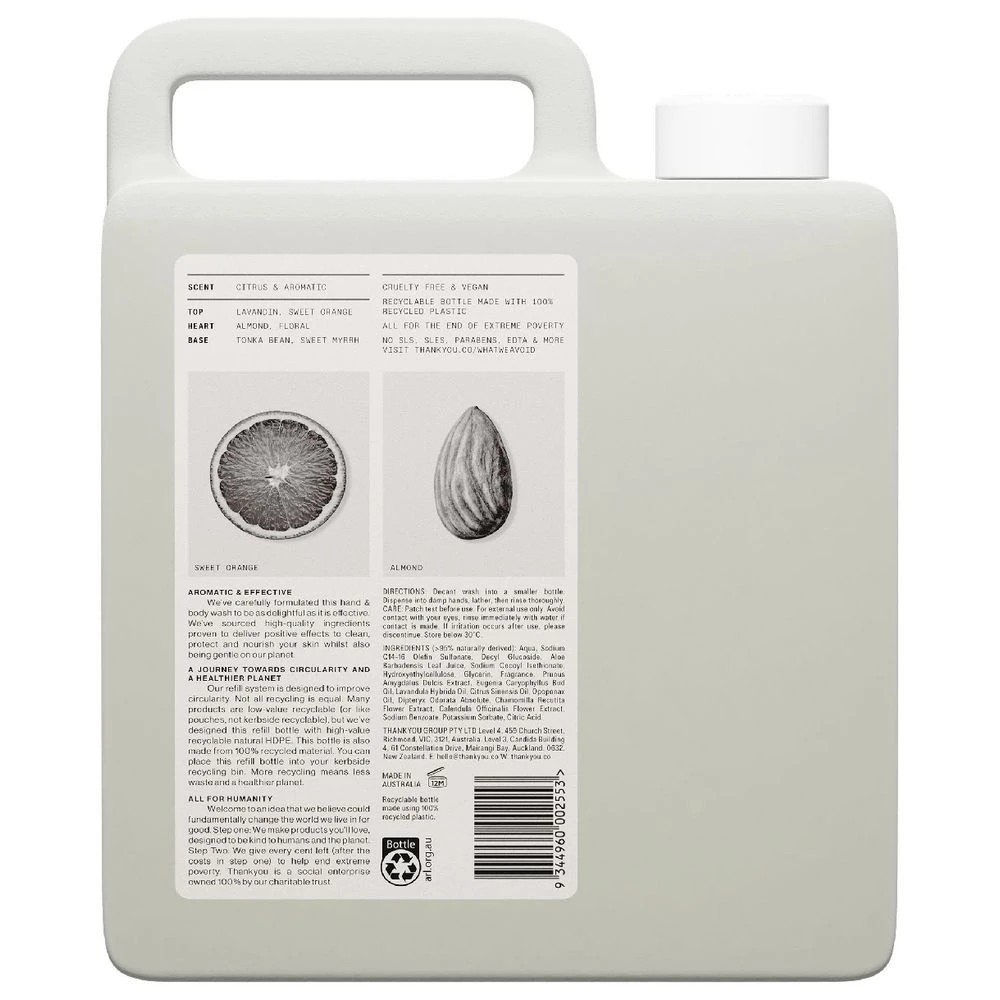 3 Thankyou Hand & Body Wash Sweet Orange & Almond Refill 3L, 3 of 3