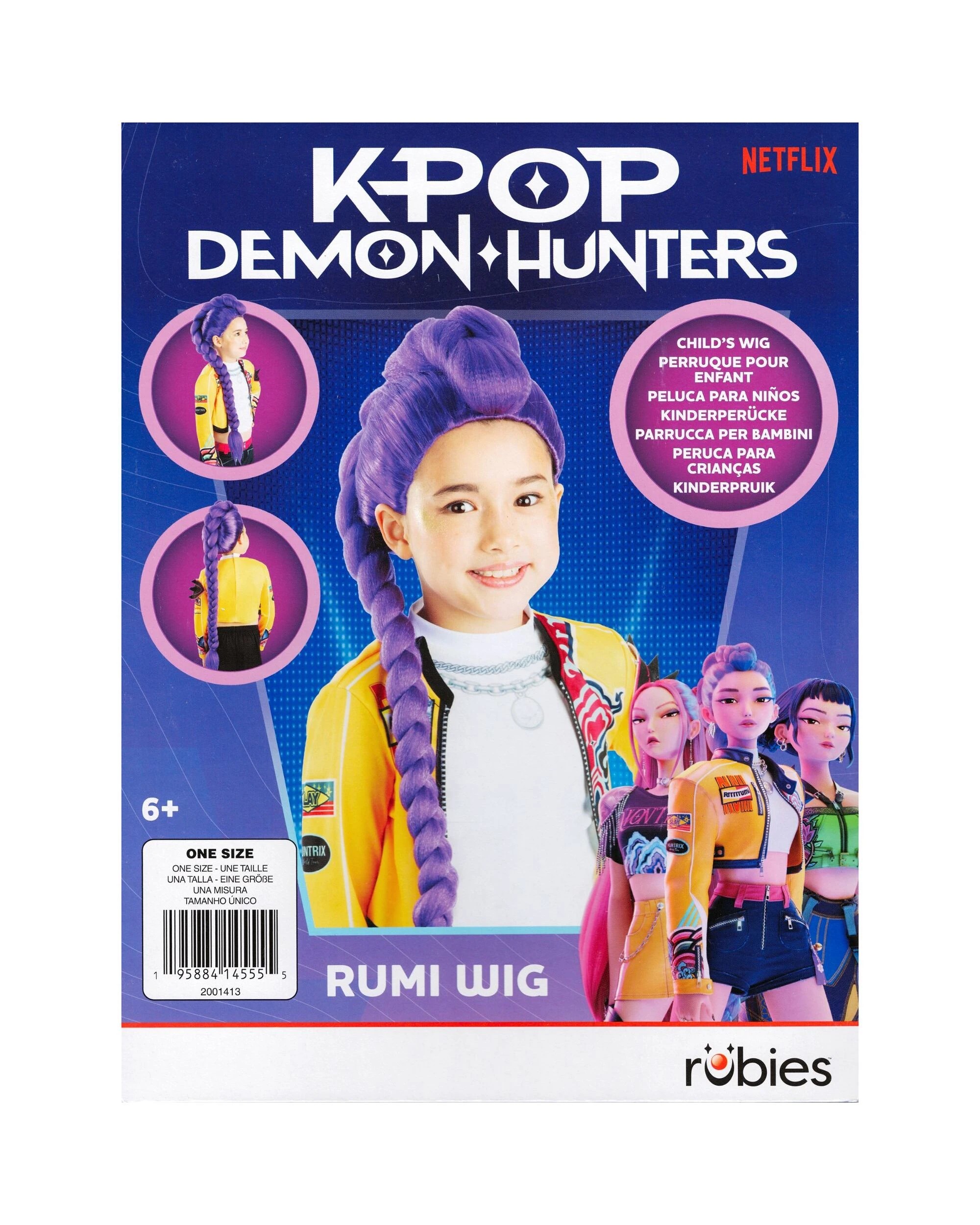 7 Rubies Kids K Pop Demon Hunters Rumi Wig - One Size - Purple, 7 of 7