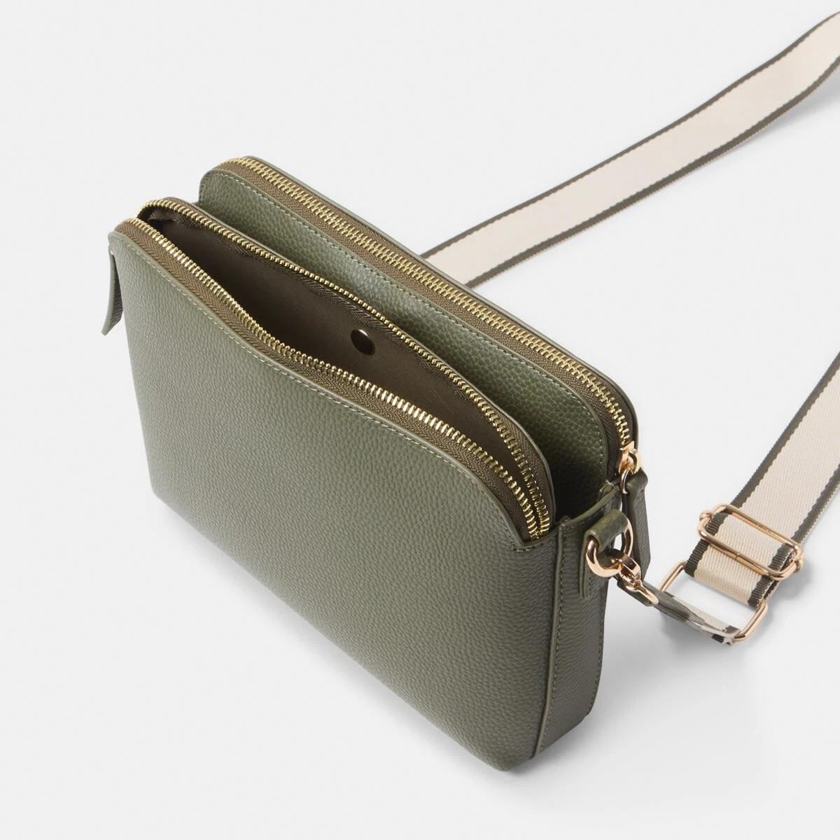 4 Double Pocket Crossbody Bag DEEP MOSS, 4 of 5