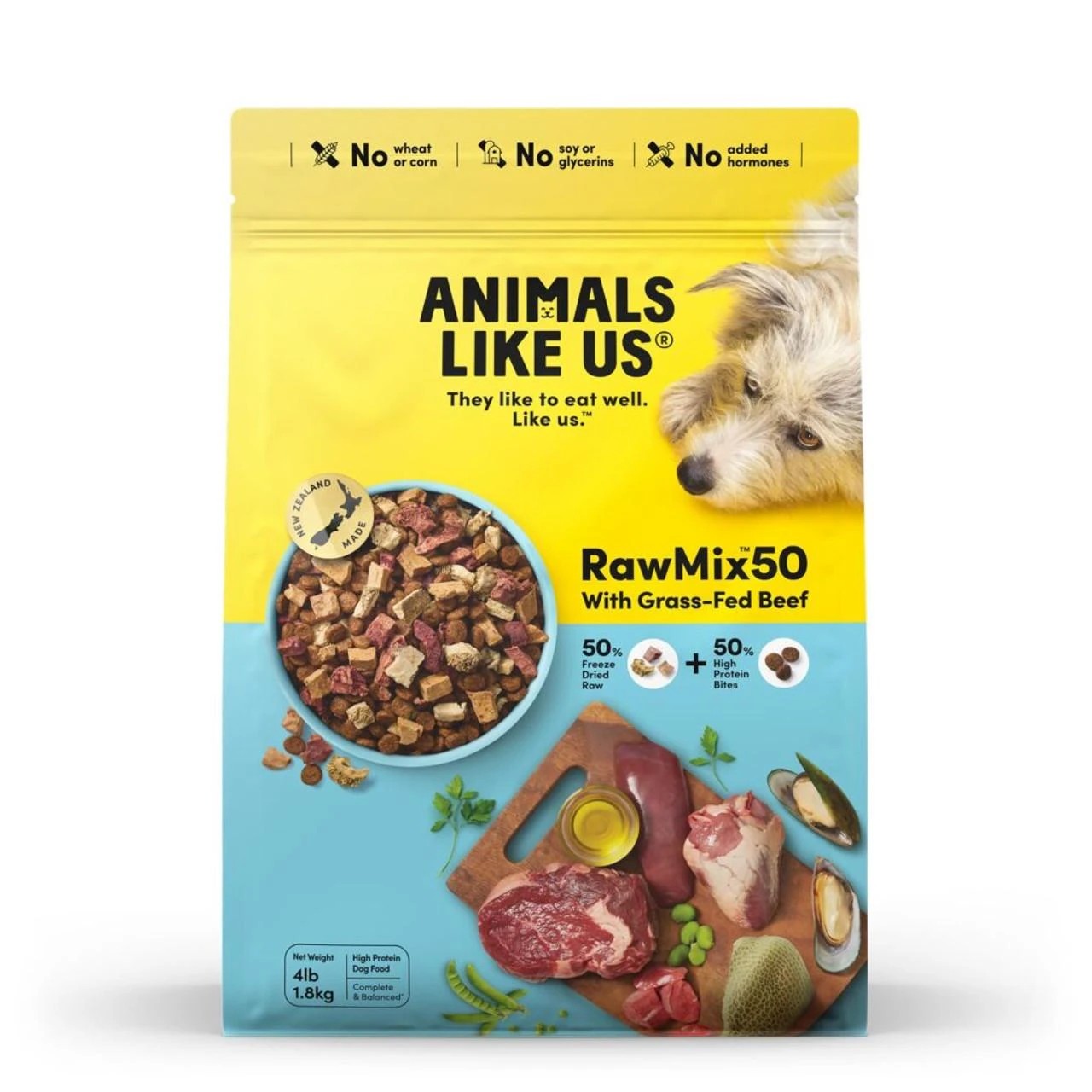1 Animals Like Us - Rawmix50 With Grass-Fed Beef Dog Food 340g, 1 of 1