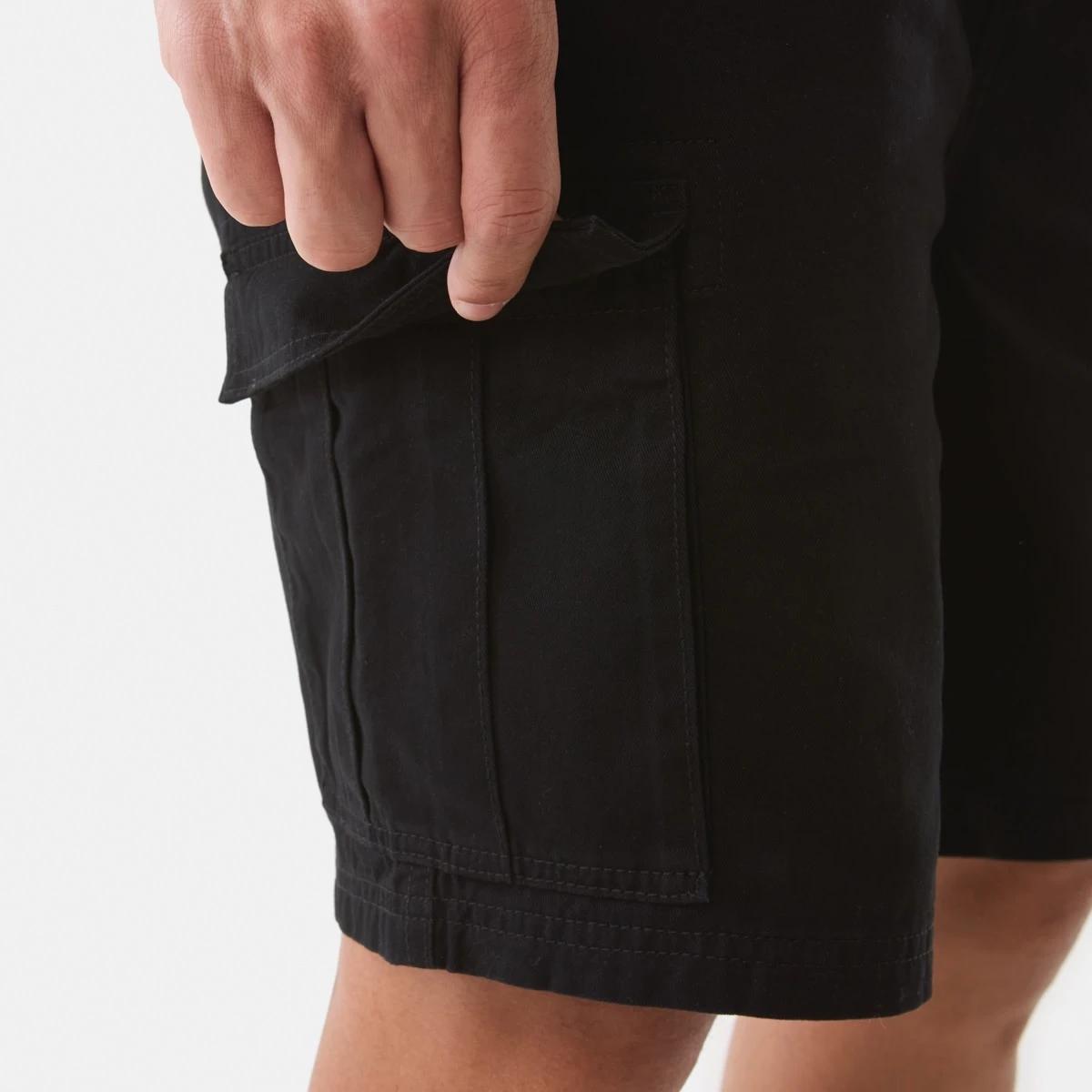 7 Elastic Waist Cargo Shorts BLACK, 7 of 7