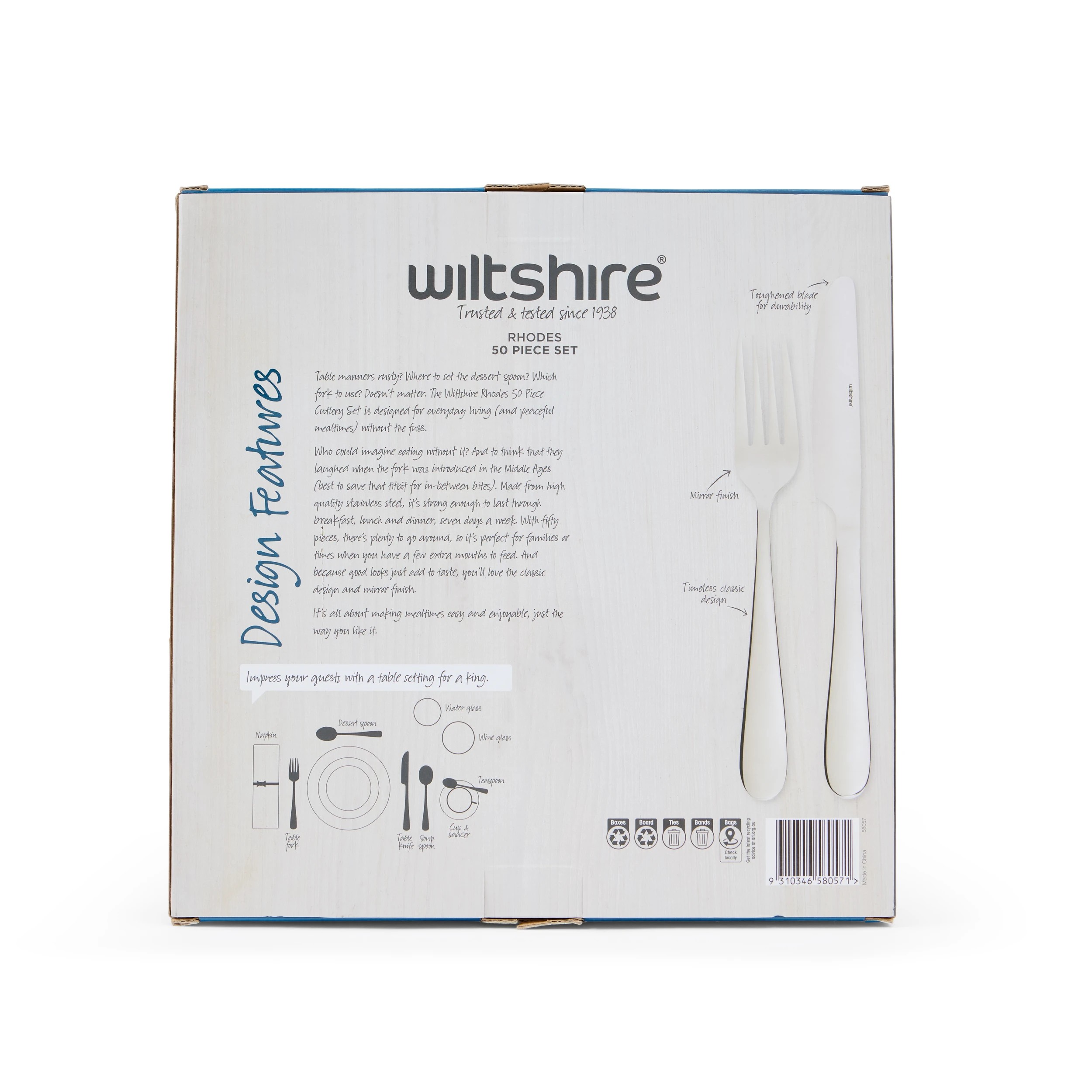 3 50 Piece Wiltshire Rhodes Cutlery Set, 3 of 3