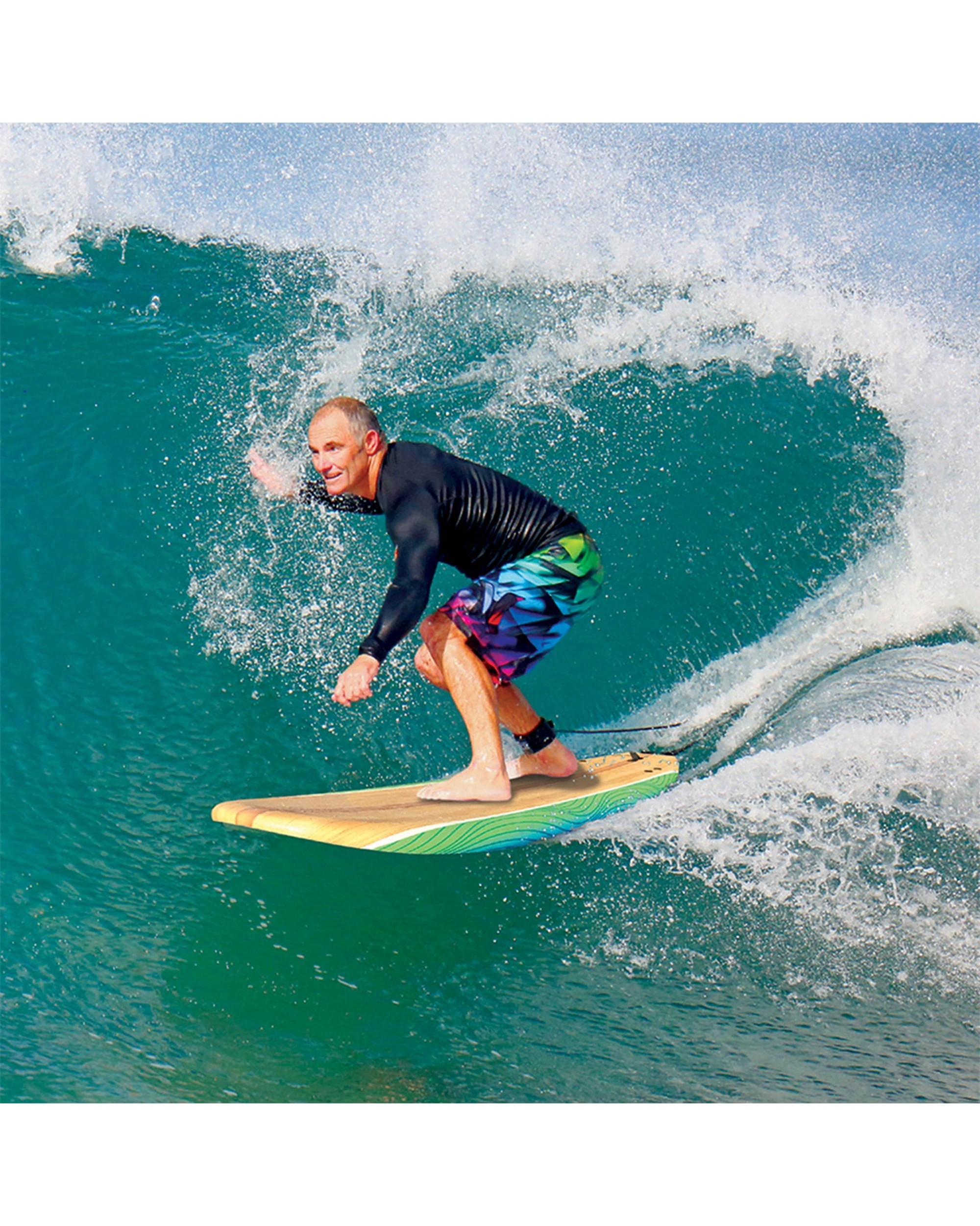 2 Redback Noosa Malibu 7'/57L Woodgrain Design Surf Board - Natural, 2 of 2