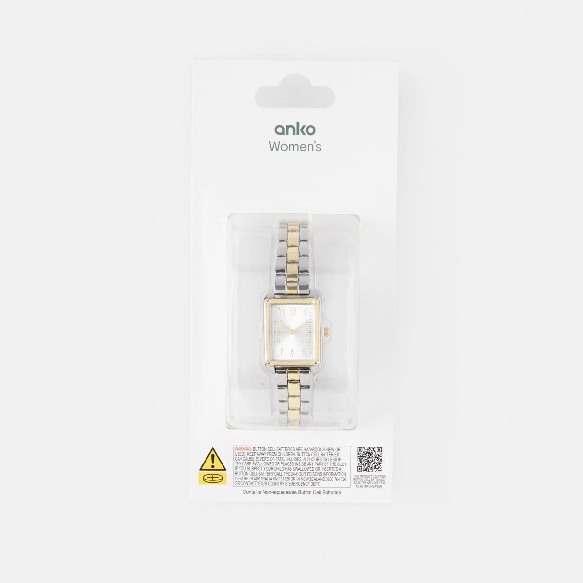 5 Womens Two Tone Square Watch - Silver Tone Silver, 5 of 6