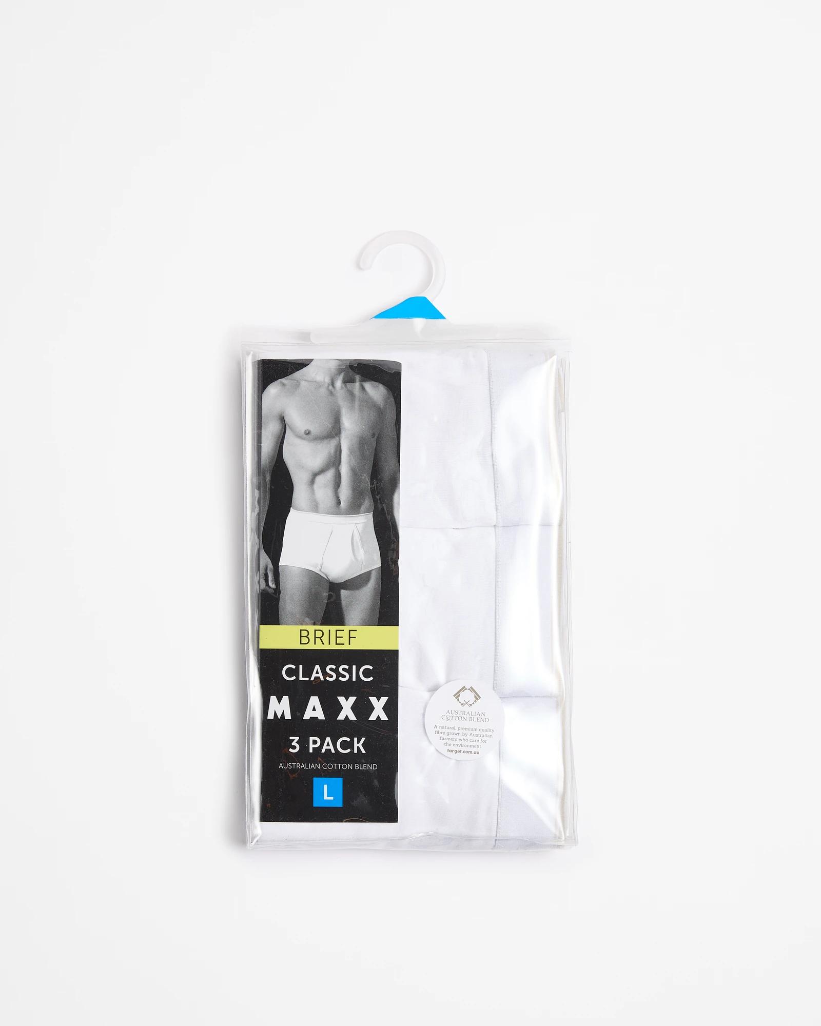 4 Australian Cotton Blend 3 Pack Classic Briefs - Maxx WHITE, 4 of 4
