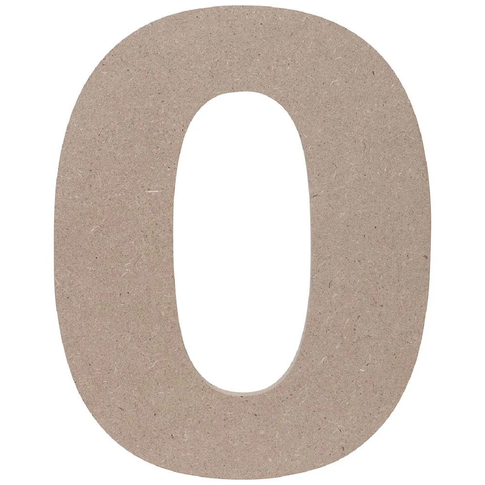 1 Born Wooden Number 0 20cm, 1 of 3