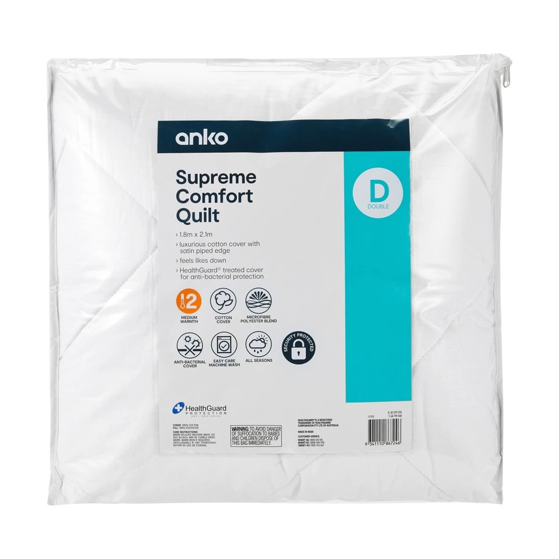 1 Medium Warmth Supreme Comfort Quilt - Double Bed, 1 of 3