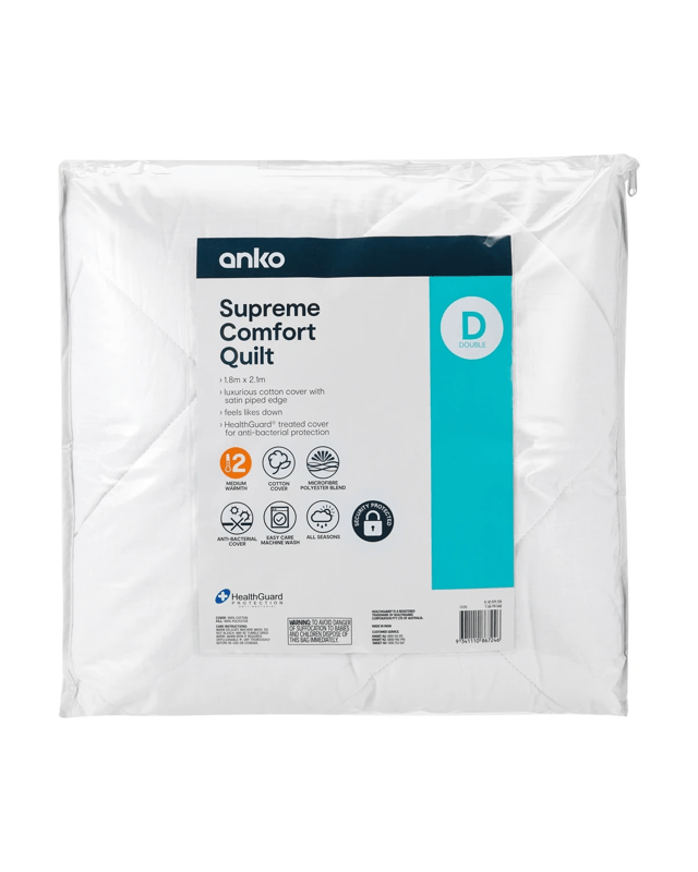 Medium Warmth Supreme Comfort Quilt - Double