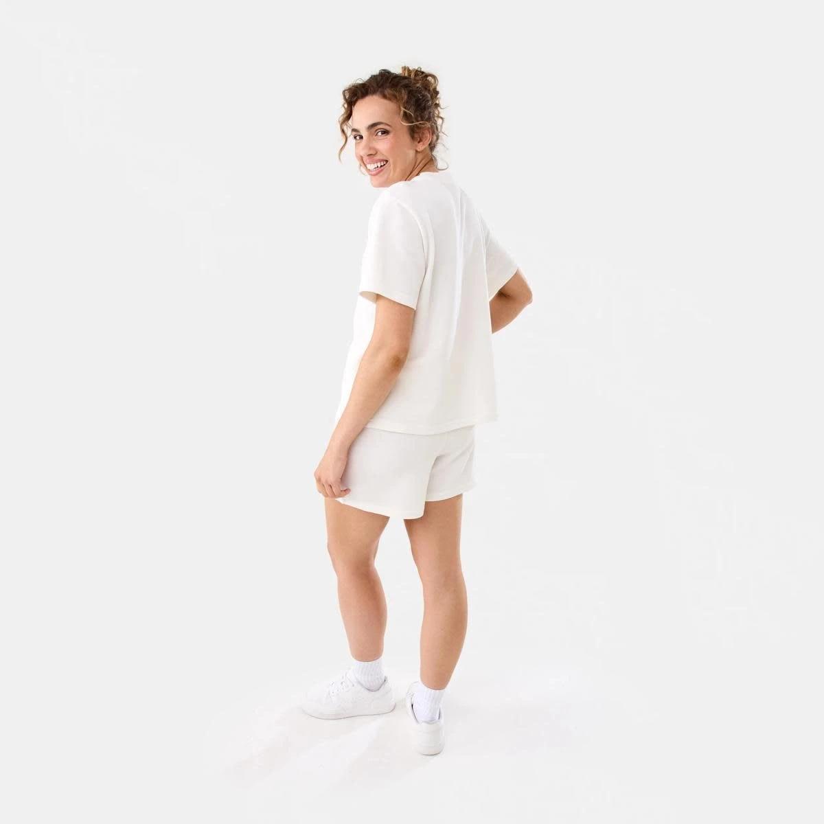 4 Active Womens Terry T-shirt EGRET WHITE, 4 of 7