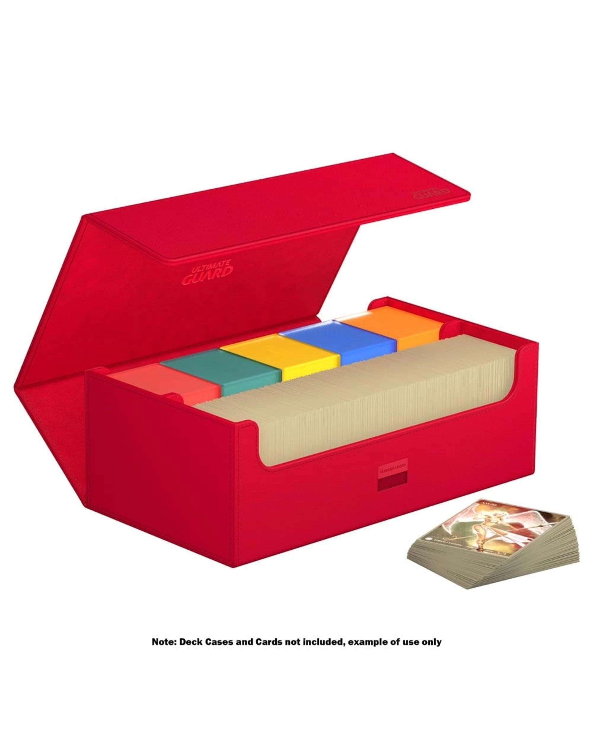 6 Ultimate Guard Arkhive 800+ Xenoskin Flip Case Standard Size Deck Box - Monocolour Red - Red, 6 of 6