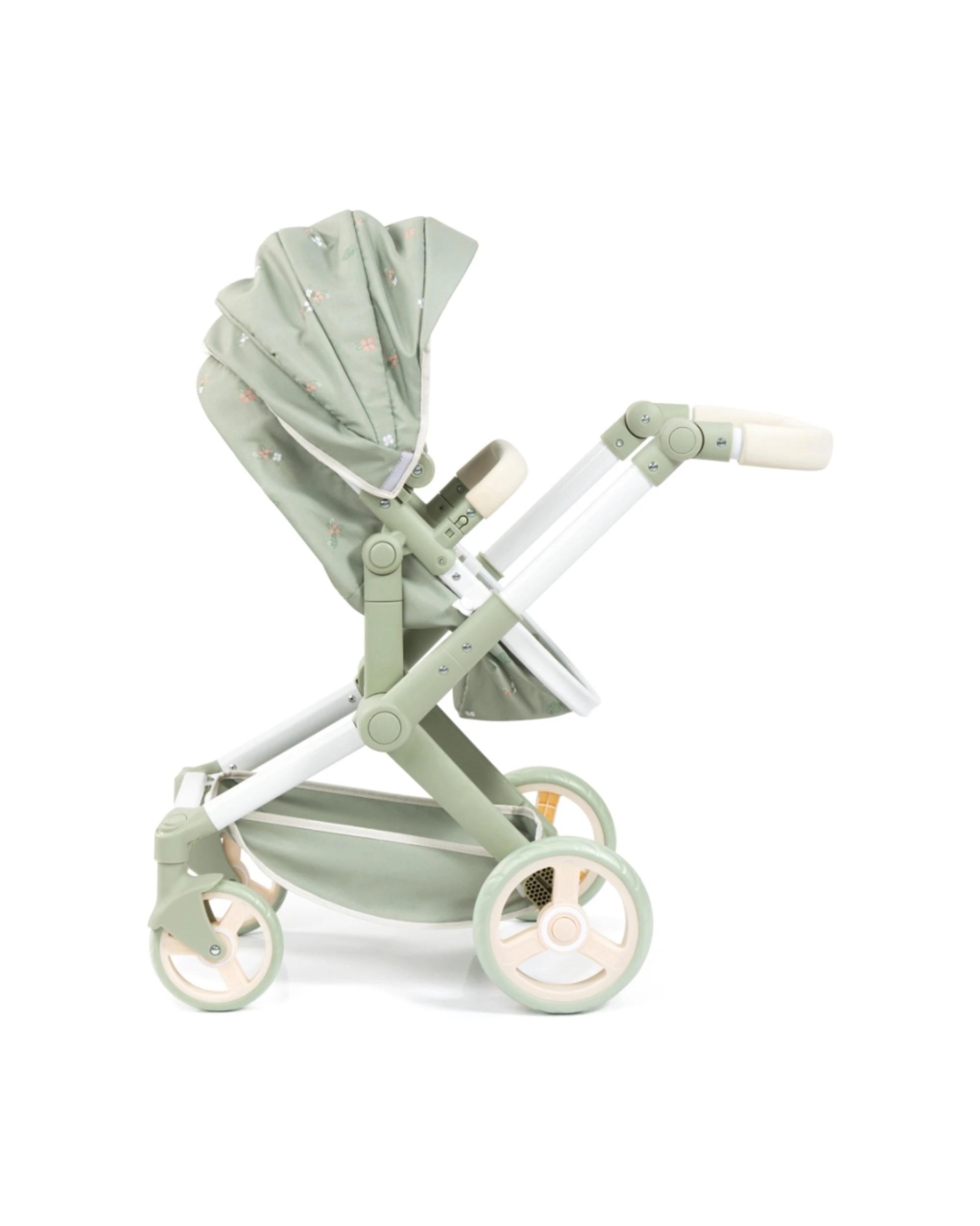 7 Bayer Xeo Doll Pram Flower Convertible Jogger Adjustable Handle For Dolls 52cm Sage - Green, 7 of 7
