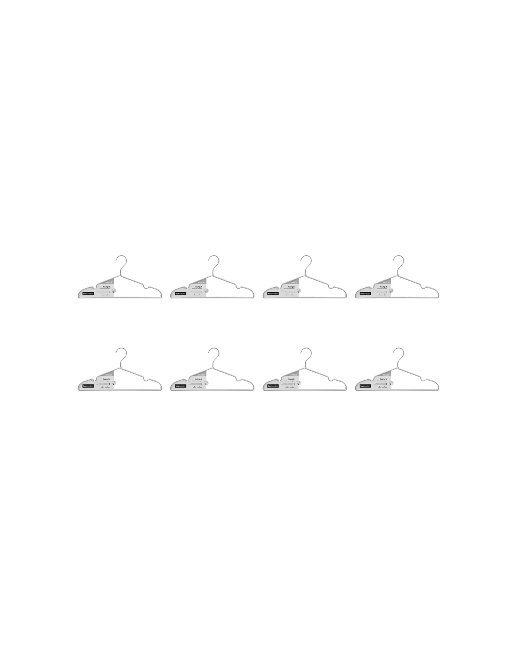 1 Boxsweden 24pc Hangit Aluminium Clothes Hangers 41cm - Silver, 1 of 5