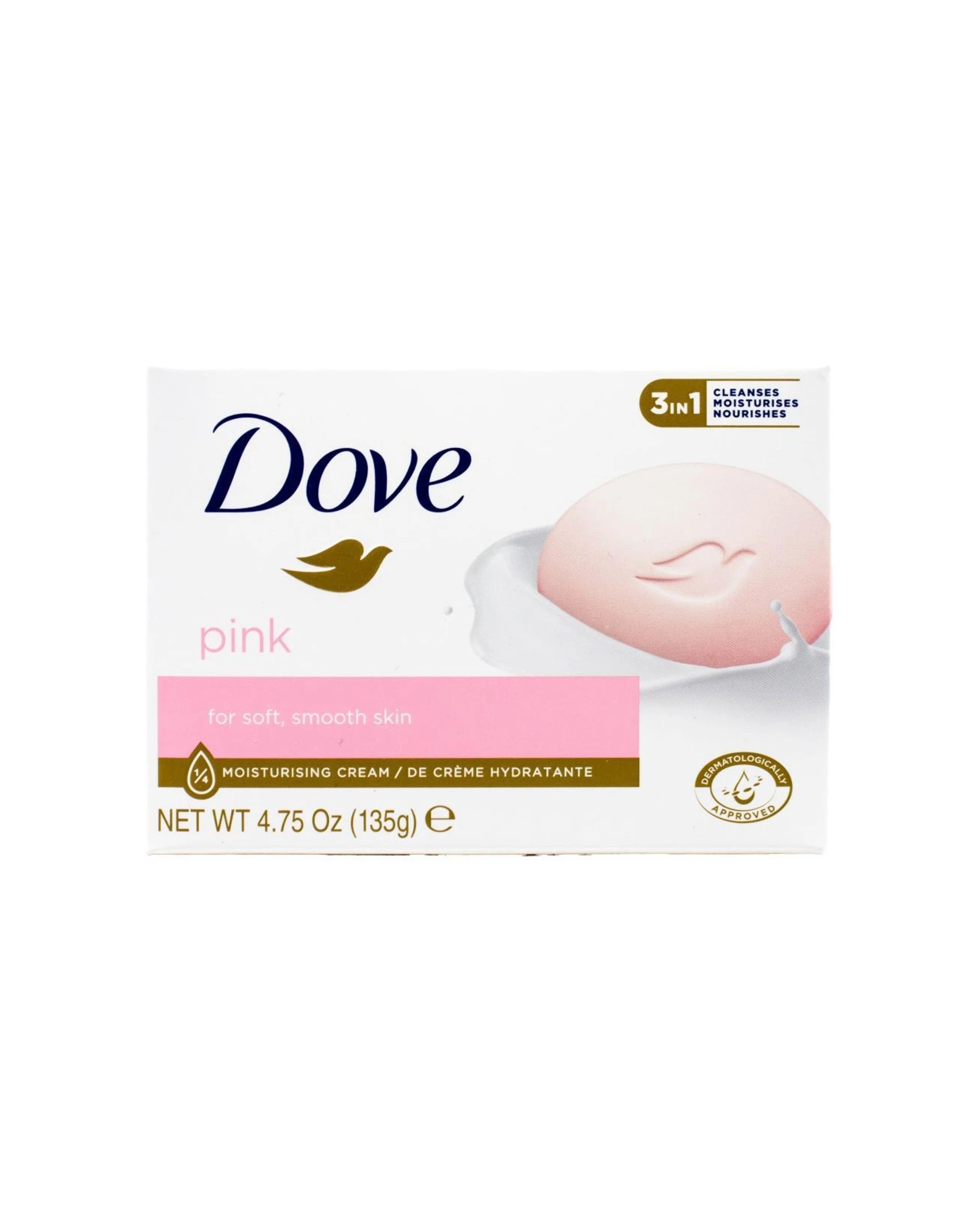 1 Dove Beauty Moisturizing Skin Care Soap Bar Soft Smooth 135g - Pink, 1 of 3