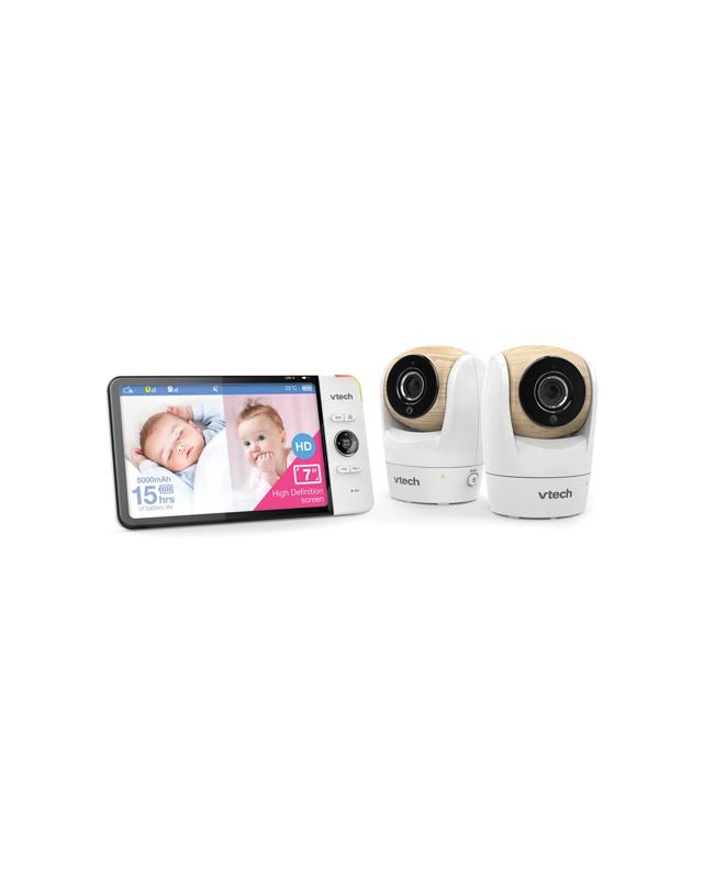 Vtech 2 Camera 7 Inch Full Colour Hd Pan Tilt Baby Monitor Video Audio - W