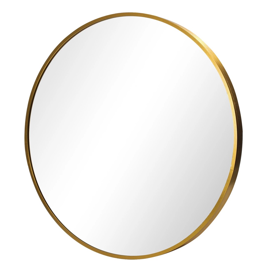 1 Oikiture Wall Mirrors Round 70cm Makeup Mirror Vanity Home Decor Bedroom
 - Gold, 1 of 7