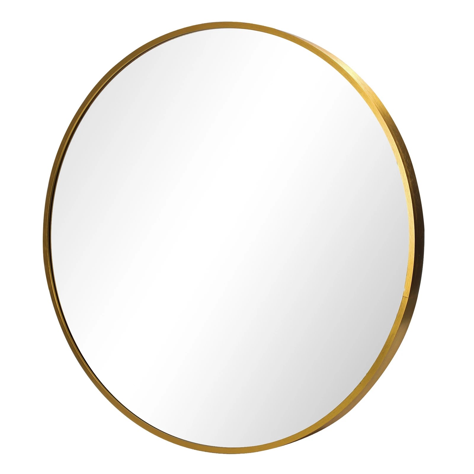 1 Oikiture Wall Mirrors Round 70cm Makeup Mirror Vanity Home Decor Bedroom
 - Gold, 1 of 7