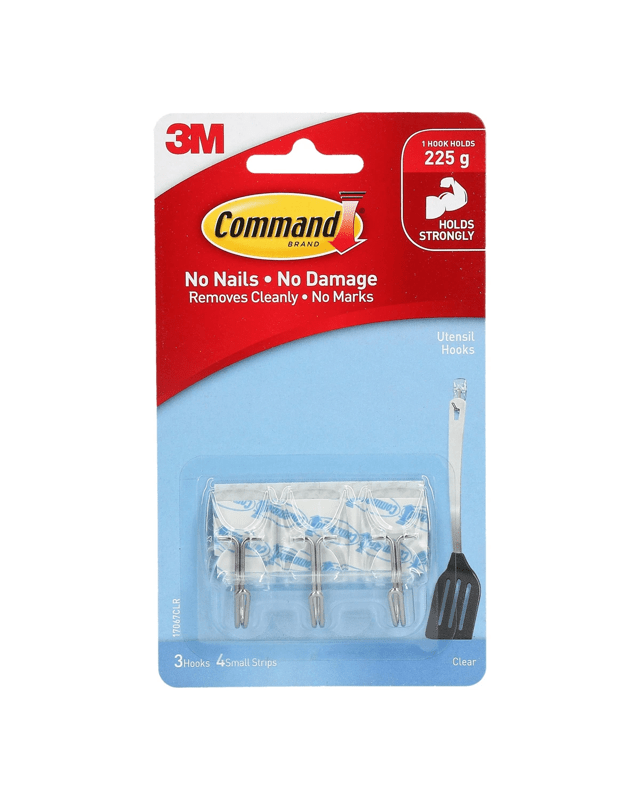 3M Command Hooks and Strips- Clear, Set 