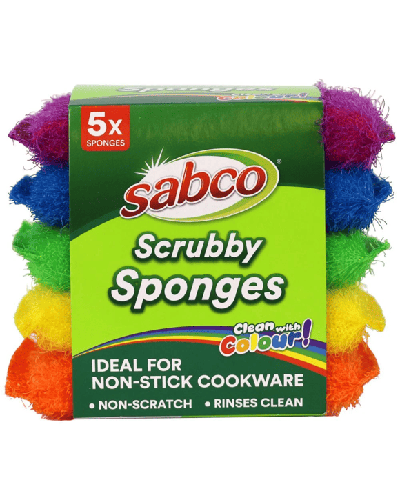 Sabco Scrubby Sponges Rainbow 5 Pack