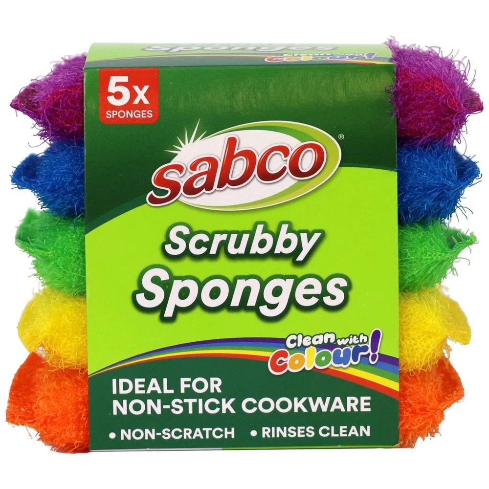 1 Sabco Scrubby Sponges Rainbow 5 Pack, 1 of 4