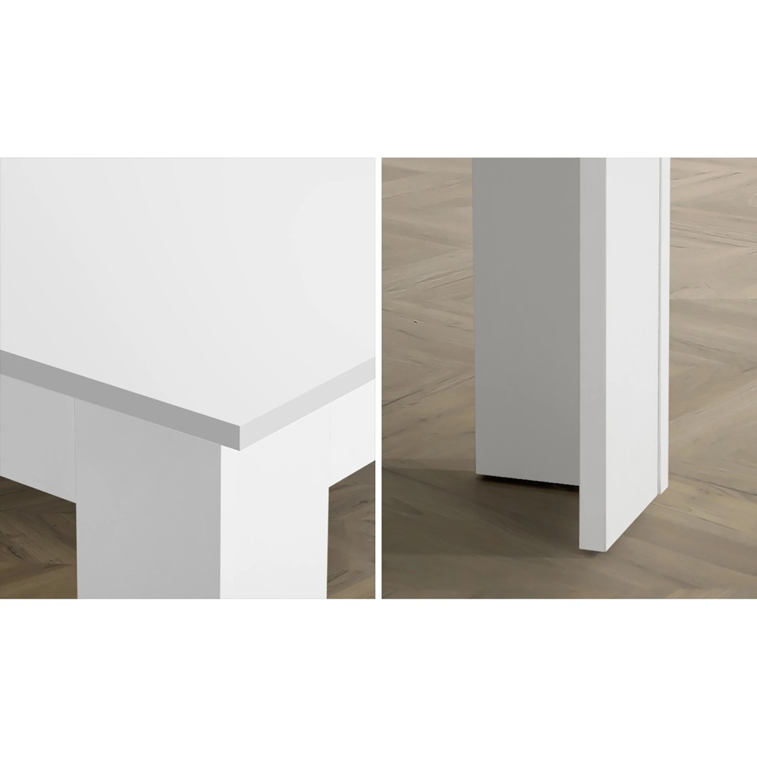 4 Oikiture 160cm Extendable Dining Table Kitchen Restaurant Cafe Table
 - White, 4 of 8