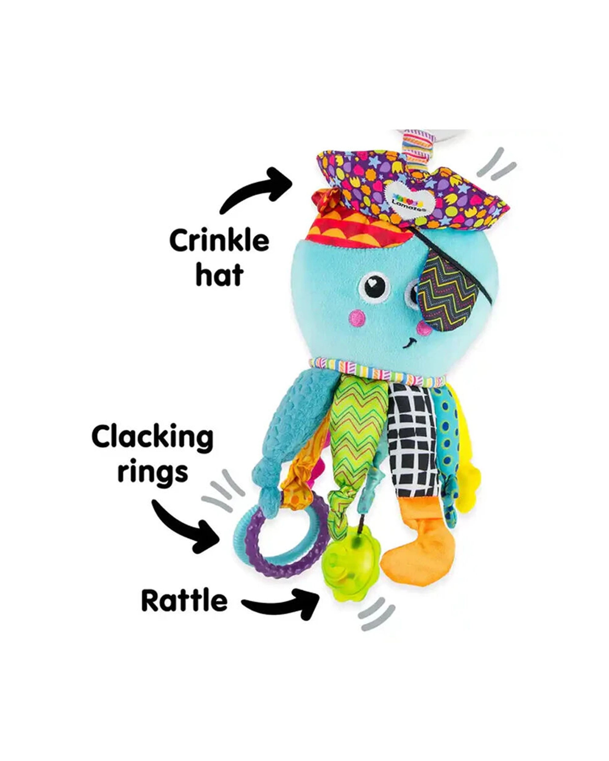 4 Lamaze Captain Calamari Clip Go Baby Toy Sensory - Multi, 4 of 7
