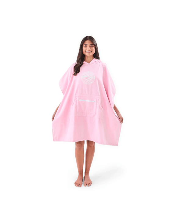 Hooded Velour Cotton Beach Towel - Pink