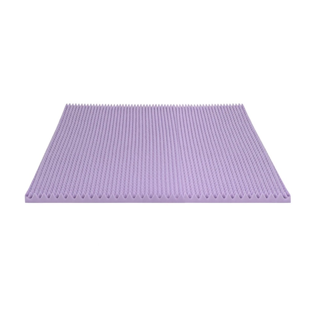 1 Giselle 5cm Memory Foam Mattress Topper Lavender Infused Egg Crate Pad Mat King - King Bed - Purple, 1 of 7