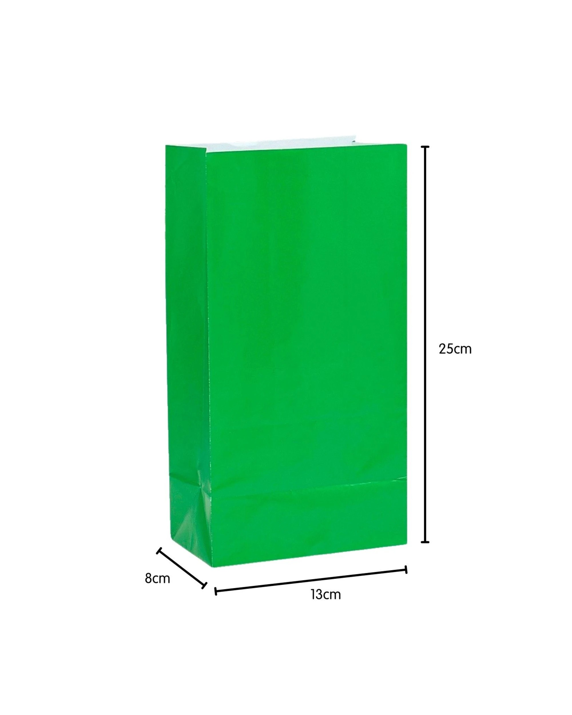 2 Unique Green Paper Party Bags Pack of 12 - Green, 2 of 2