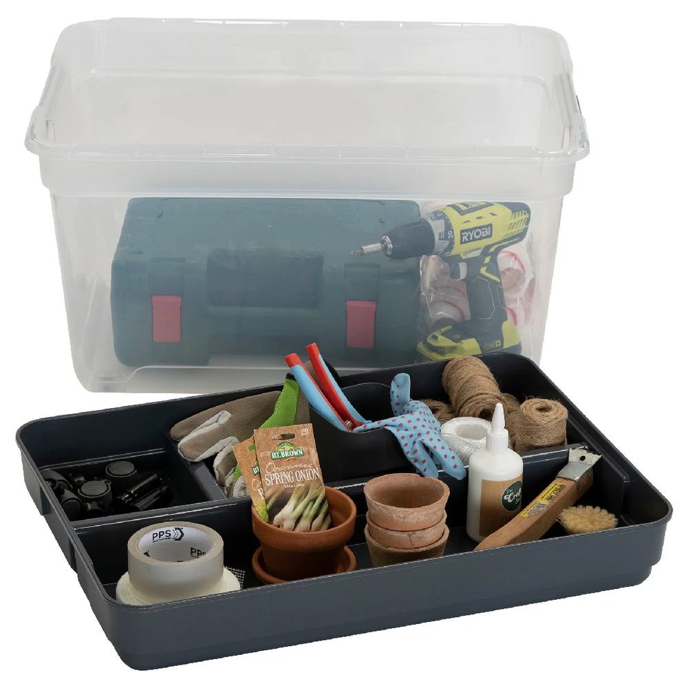 9 Ezy Storage 8L Sort It Storage Container Transparent Grey, 9 of 10