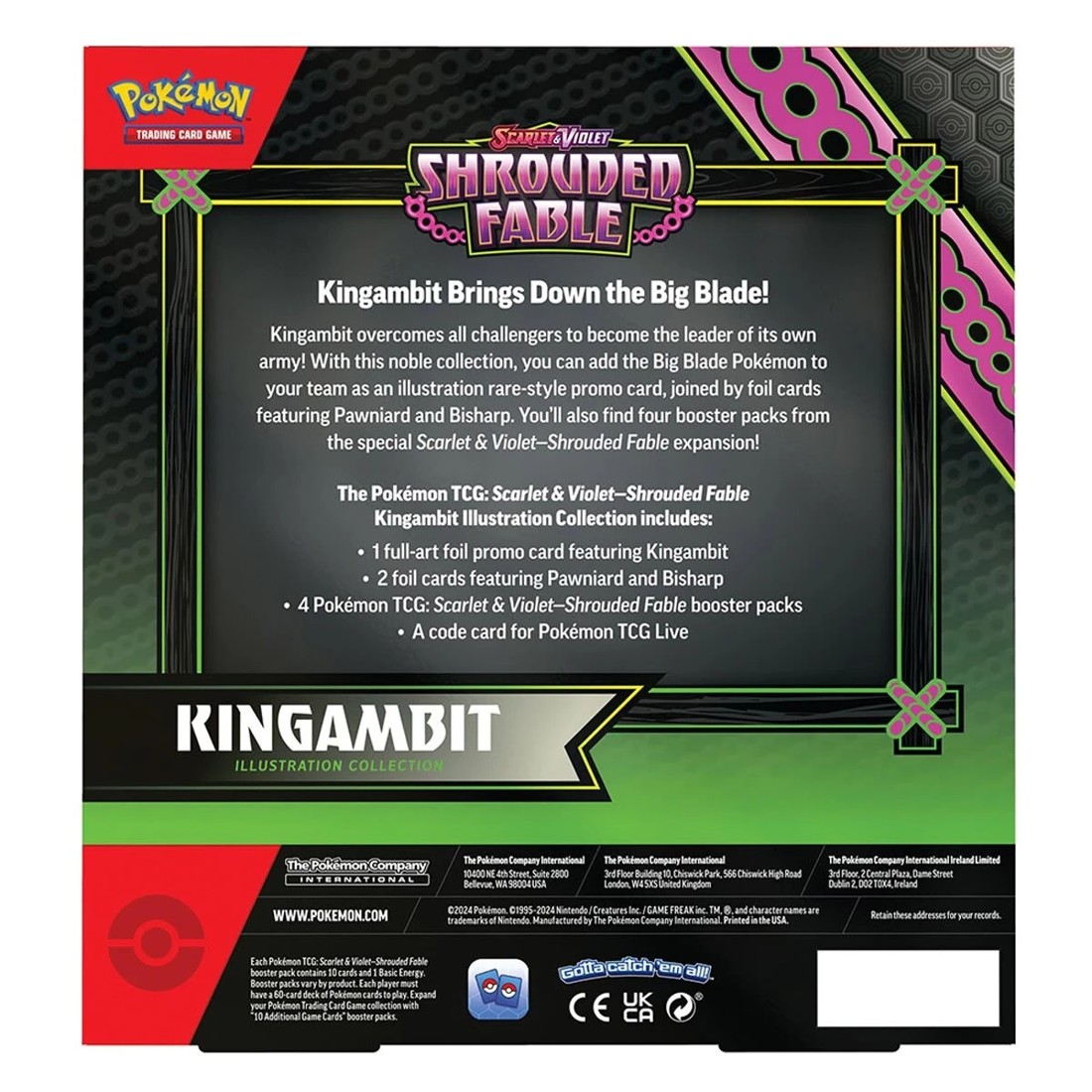 4 Pokemon Trading Card Game: Scarlet & Violet Shrouded Fable Kingambit Illustration Collection, 4 of 5