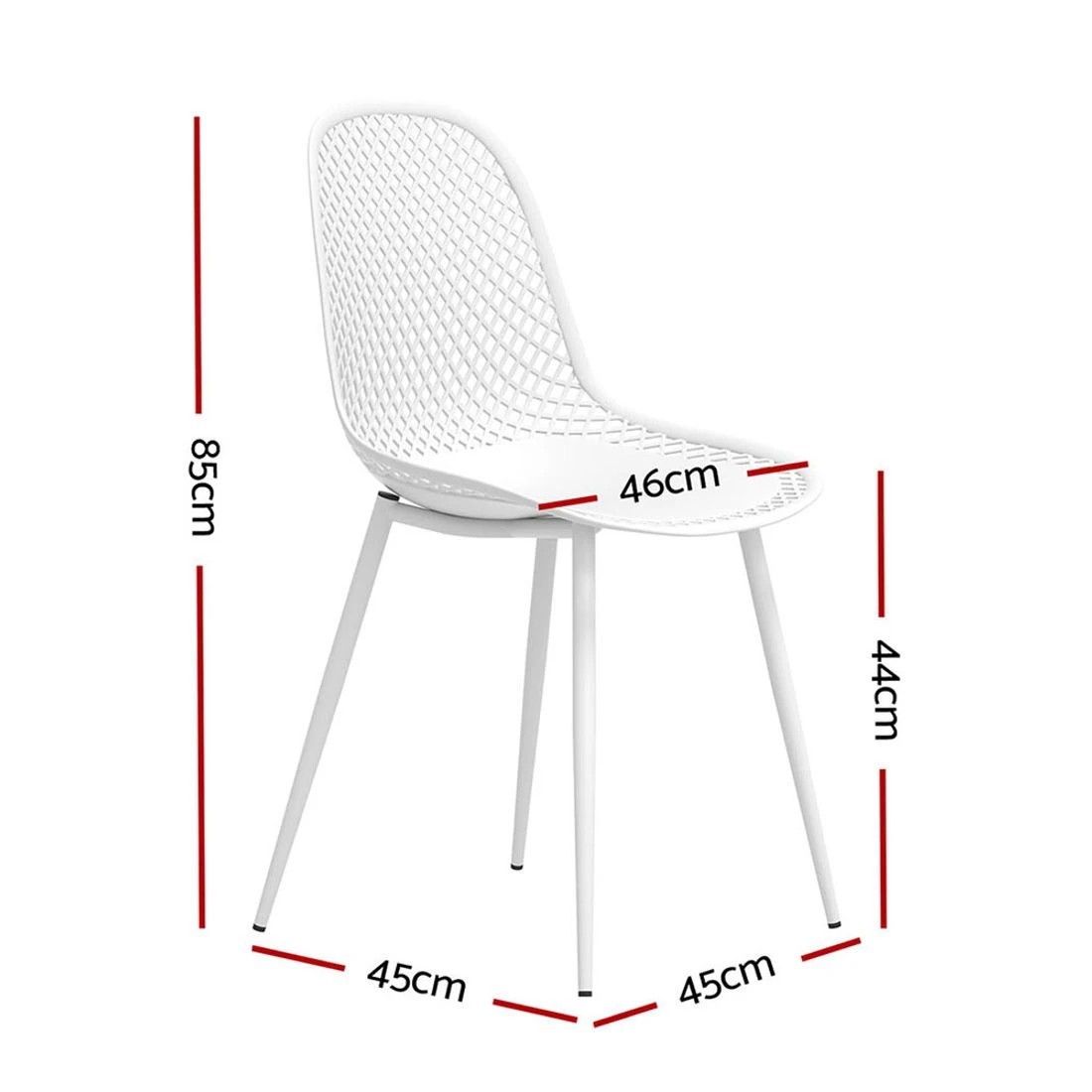 2 Gardeon 4PC Outdoor Dining Chairs PP Lounge Chair Patio Garden Furniture
 - white, 2 of 5