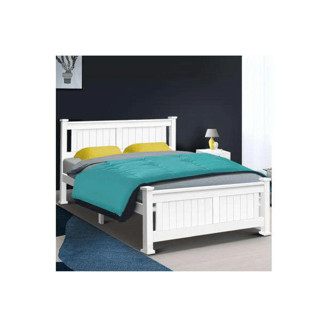 7 Artiss Bed Frame Queen Size Wooden RIO - White, 7 of 8