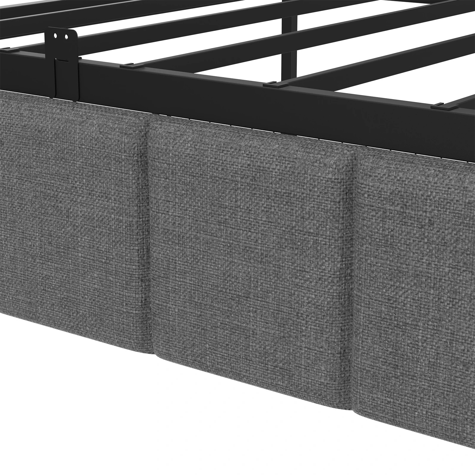 5 Advwin Single Corner Bed Frame with Charging Station and LED Light - Grey, 5 of 10