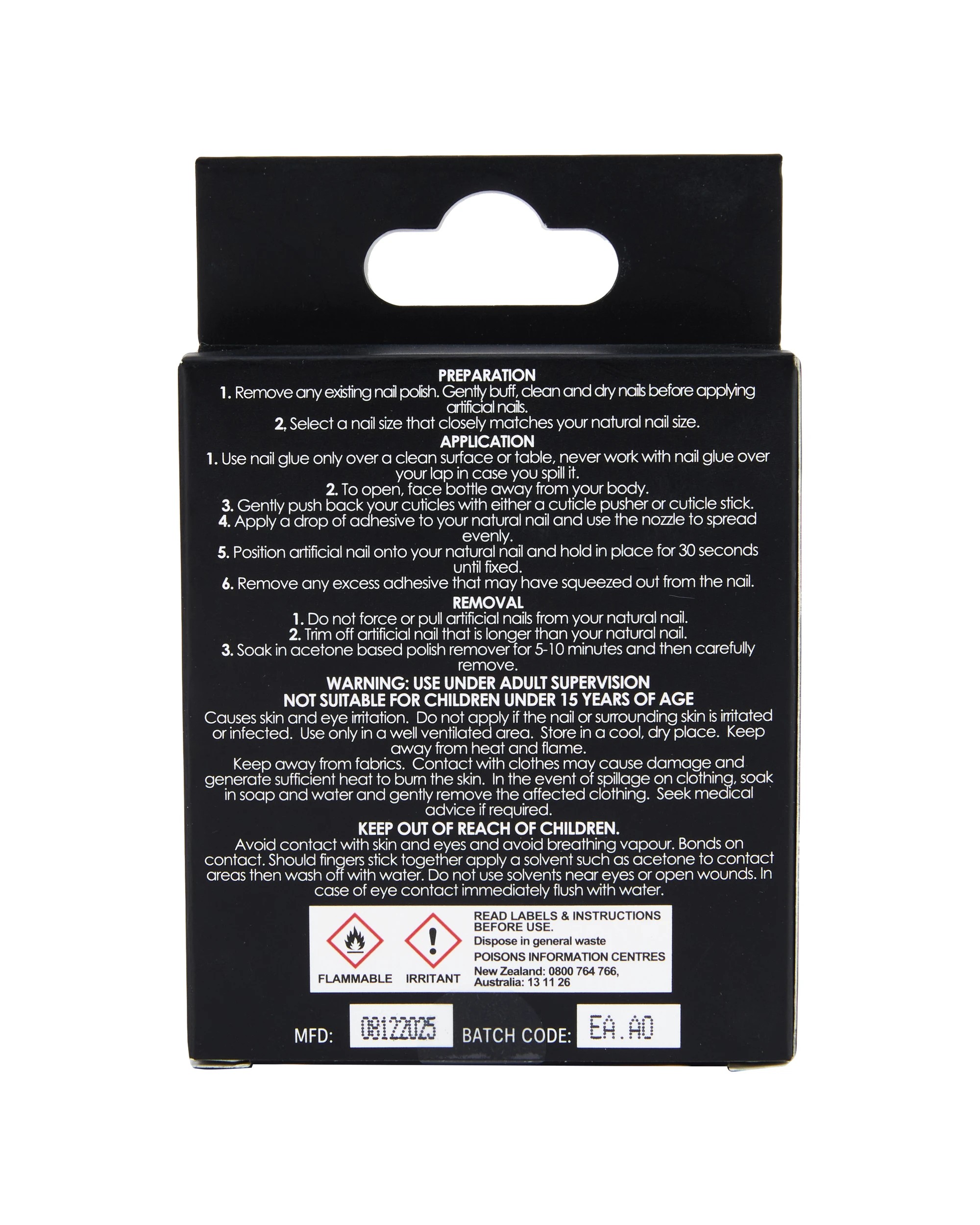 4 OXX Cosmetics 24 Pack Artificial Nails with Adhesive - Pointed Stiletto Shape, Cherry, 4 of 4