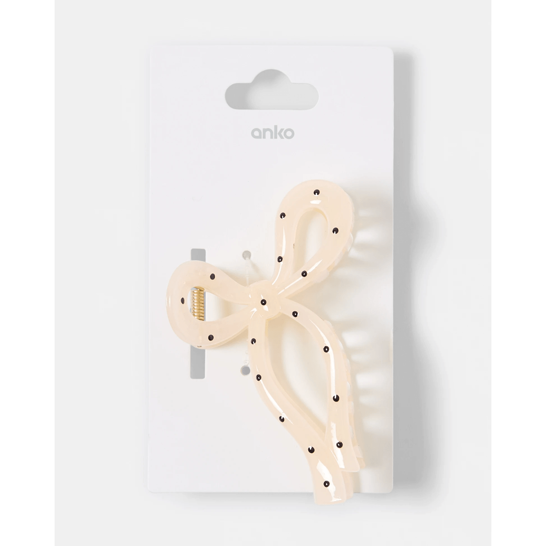 4 Beige Polka Bow Claw Hair Clip, 4 of 4
