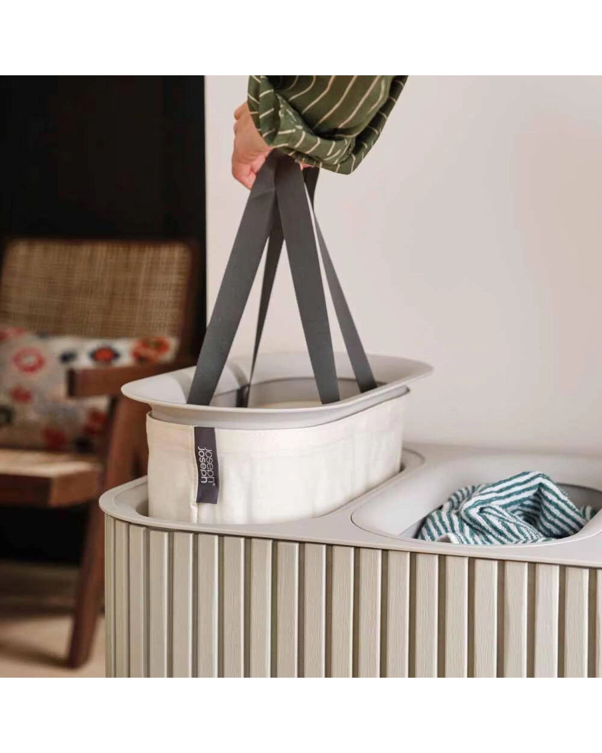 7 Joseph Joseph Tota Trio Luxe 90L Laundry Separation Basket Ecru, 7 of 7