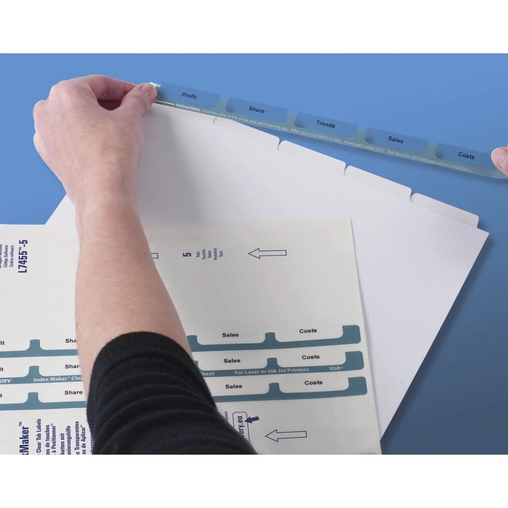 3 Avery A4 IndexMaker with 5 Tabs Clear, 3 of 6