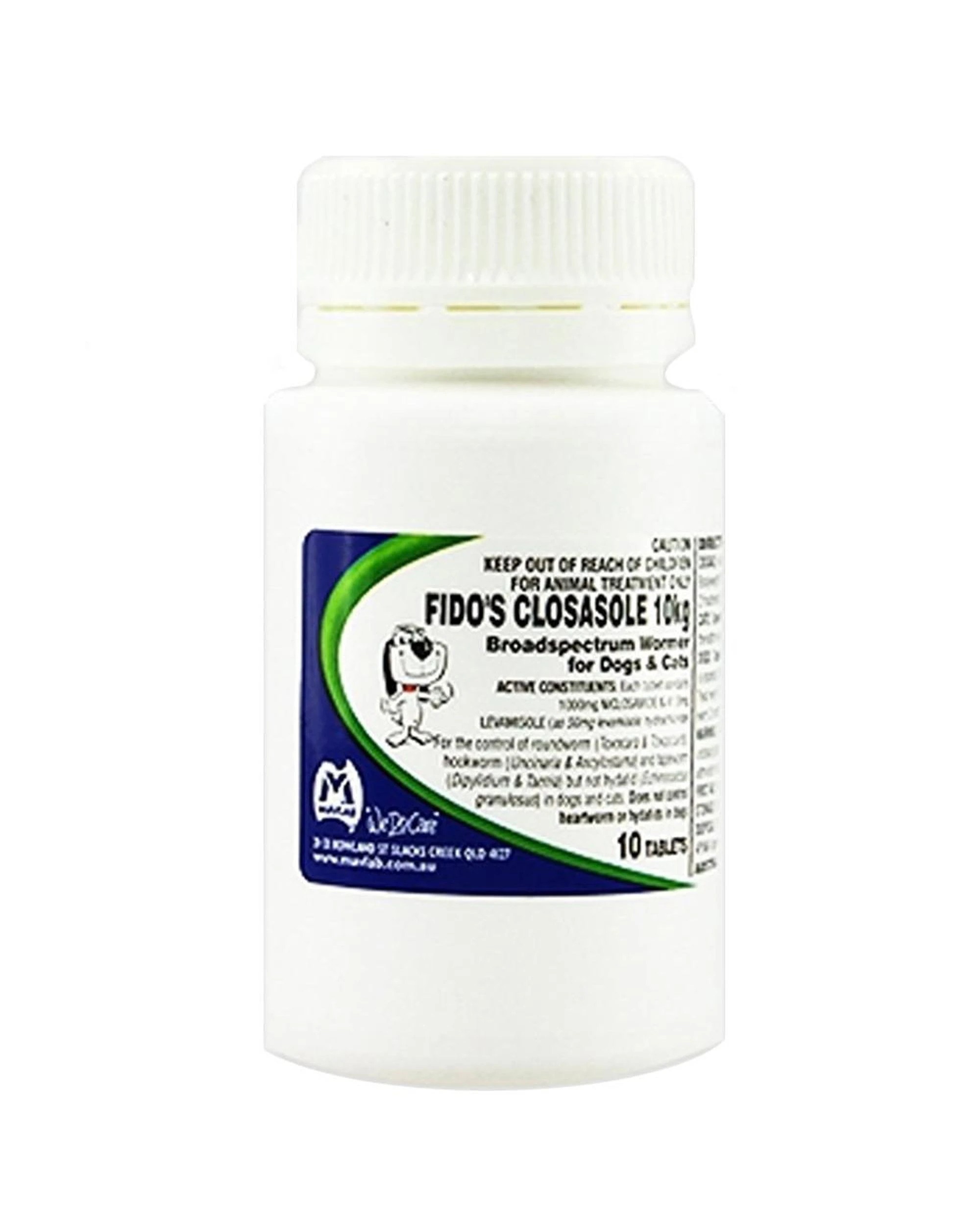 1 Fidos Closasole Dogs & Cats Broadspectrum Wormer 10kg 10 Tabs, 1 of 1