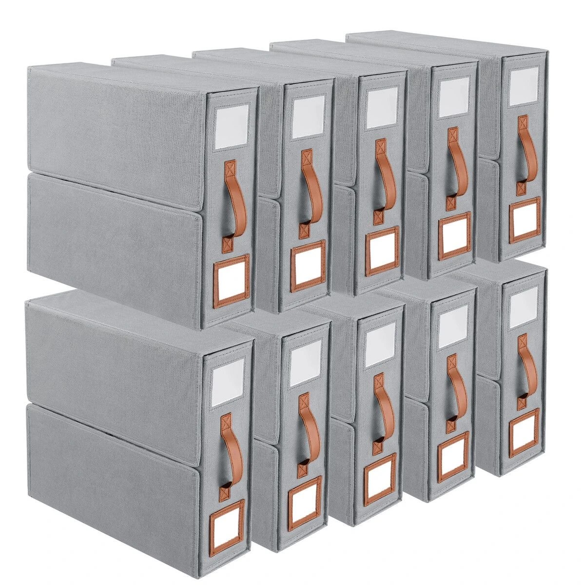 1 Ausway 10 PCS Foldable Bedding Organisers with Clear Windows and Labels, 1 of 7