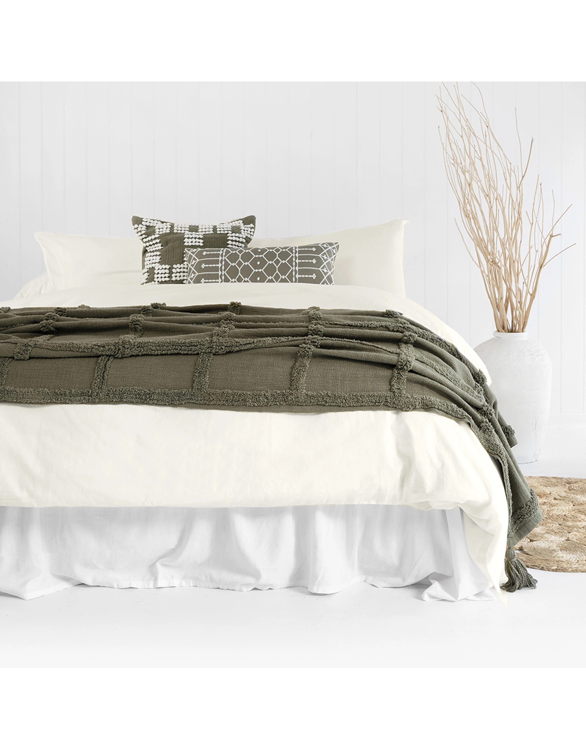 3 Bambury Temple Organic Cotton Quilt Cover Set Ivory Woven - White, 3 of 3