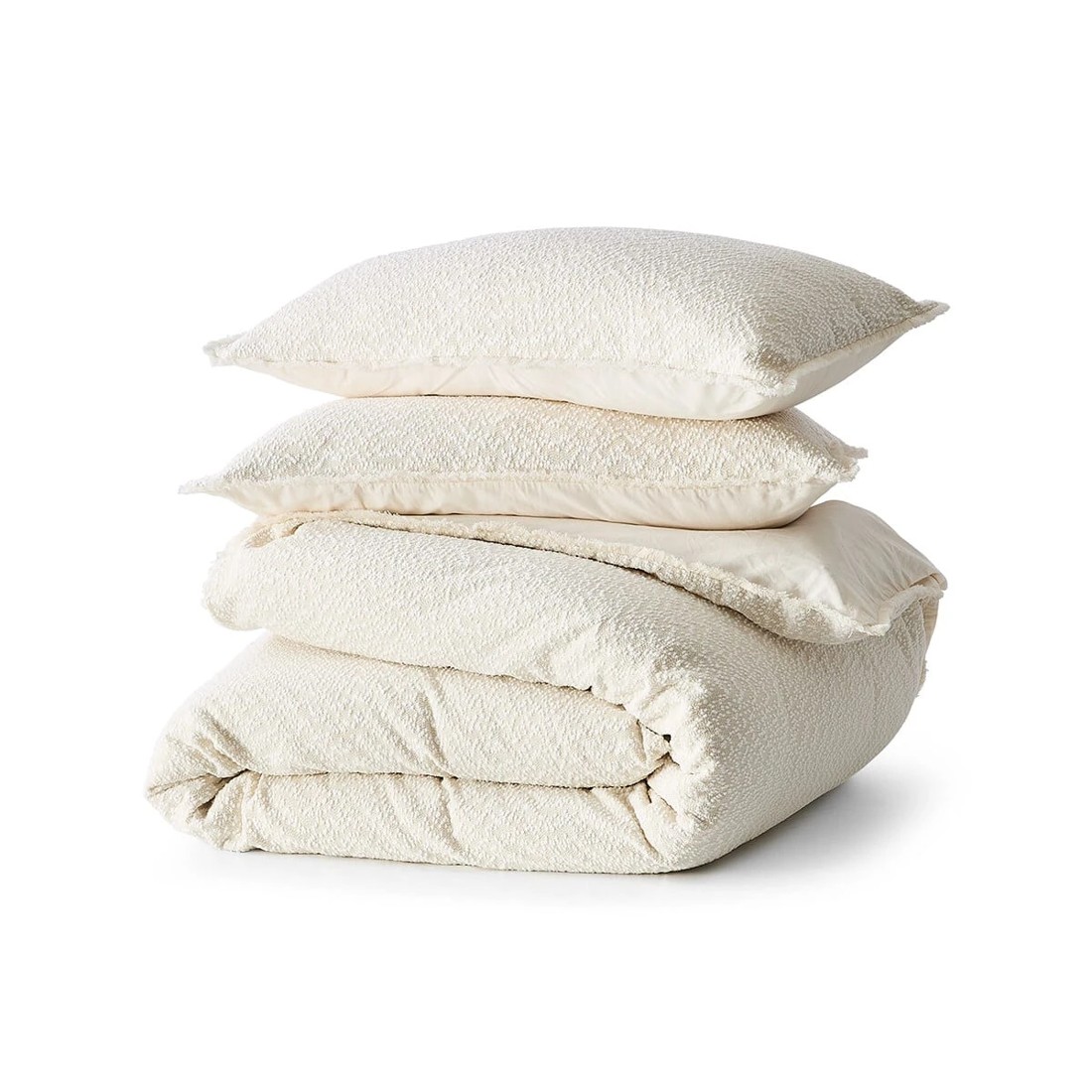 5 Boucle Quilt Cover Set - Super King Bed, Beige, 5 of 6