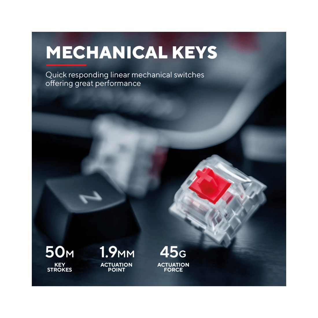 7 Trust International Trust GXT865 Asta Wired RGB Gaming Keyboard - Black, 7 of 9