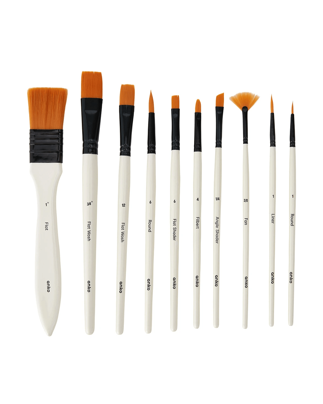 5 10 Piece Paint Brush Set in Wallet, 5 of 8