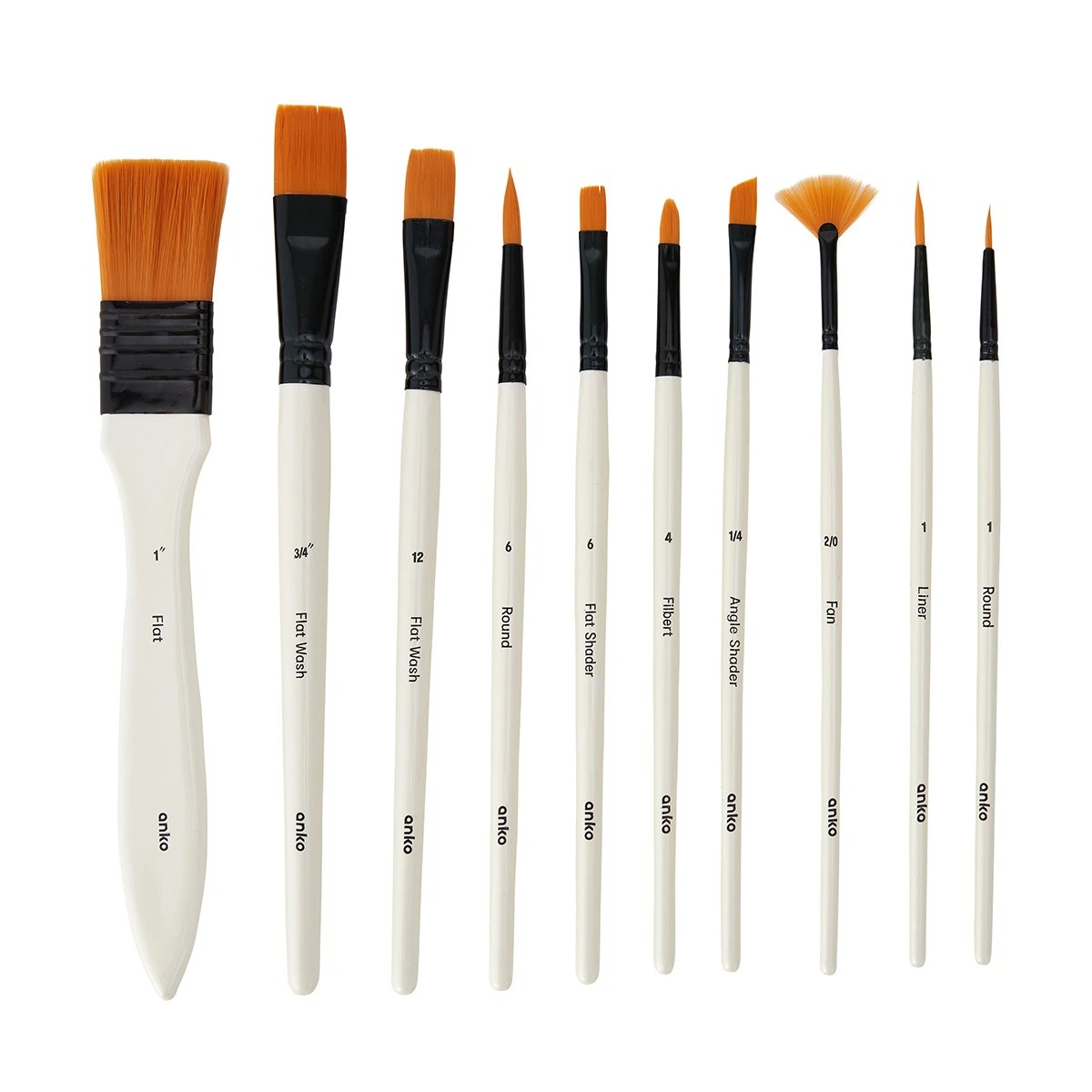 5 10 Piece Paint Brush Set in Wallet, 5 of 8