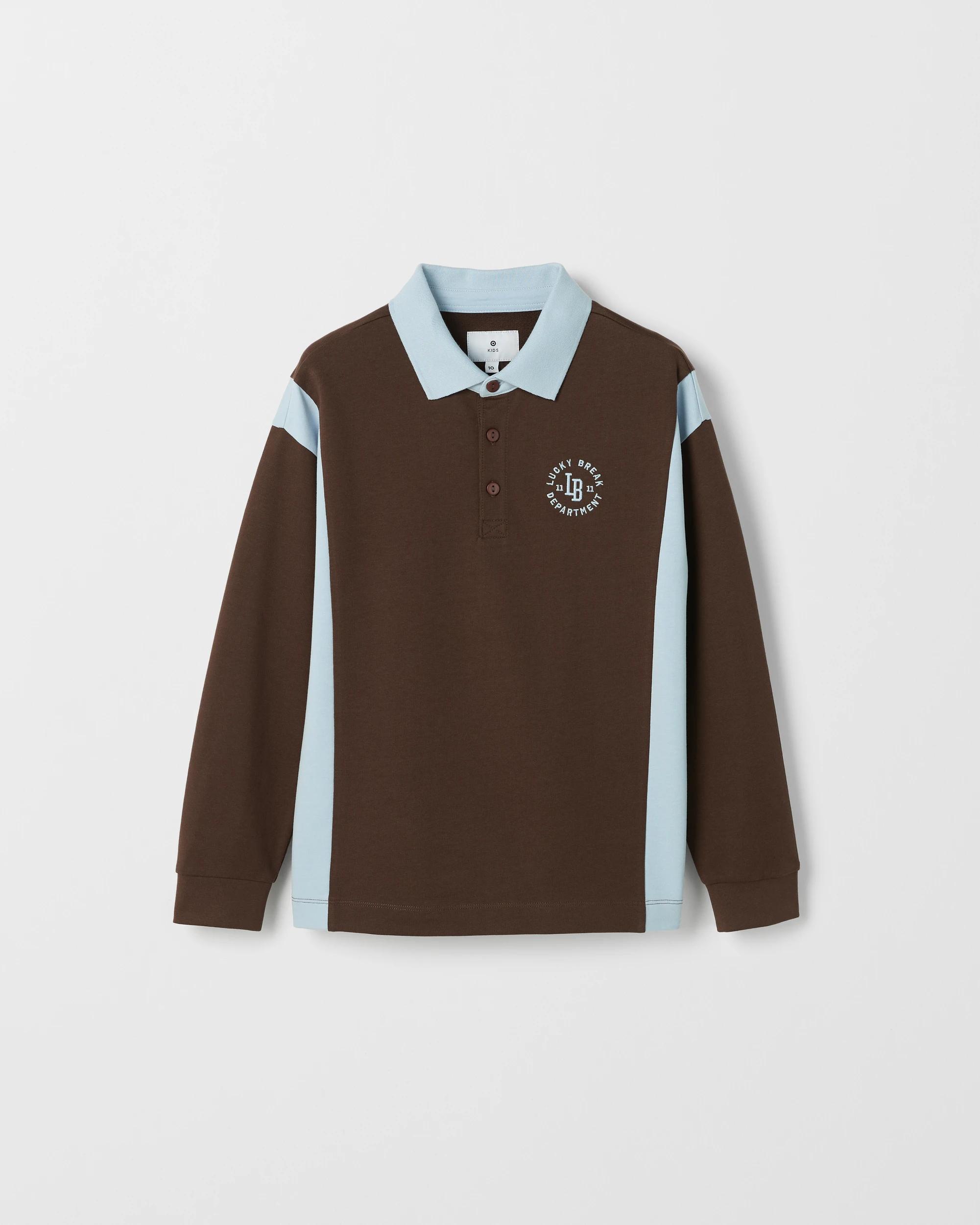 5 Target Kids Australian Cotton Long Sleeve Panelled Rugby T-Shirt , 5 of 6