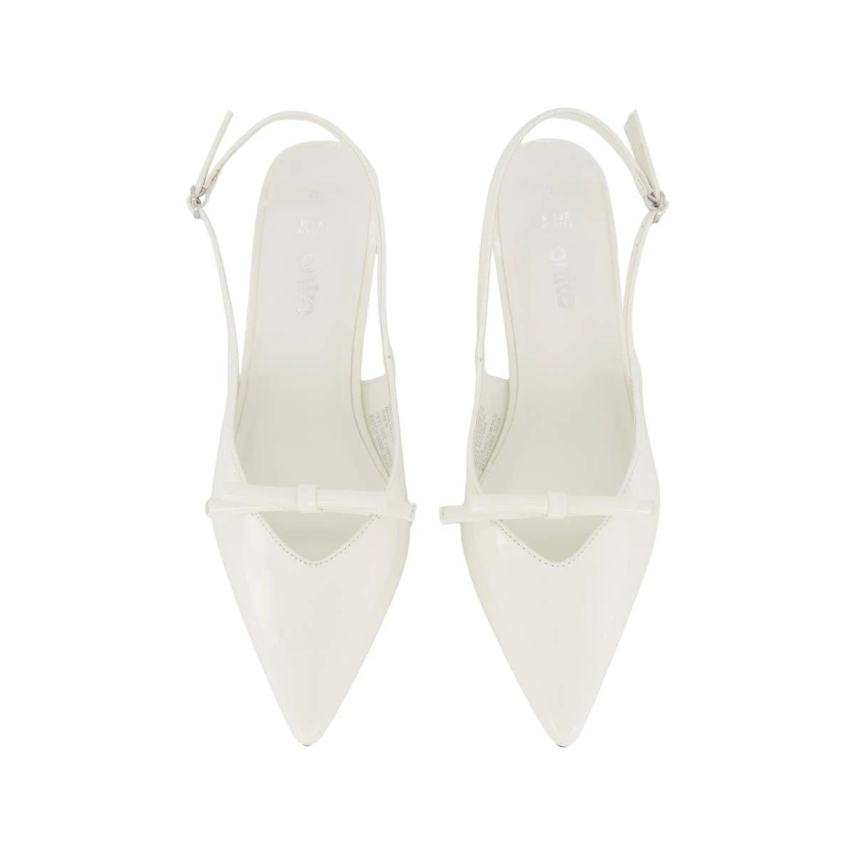 4 Slingback Kitten Heels Wht Patent, 4 of 5